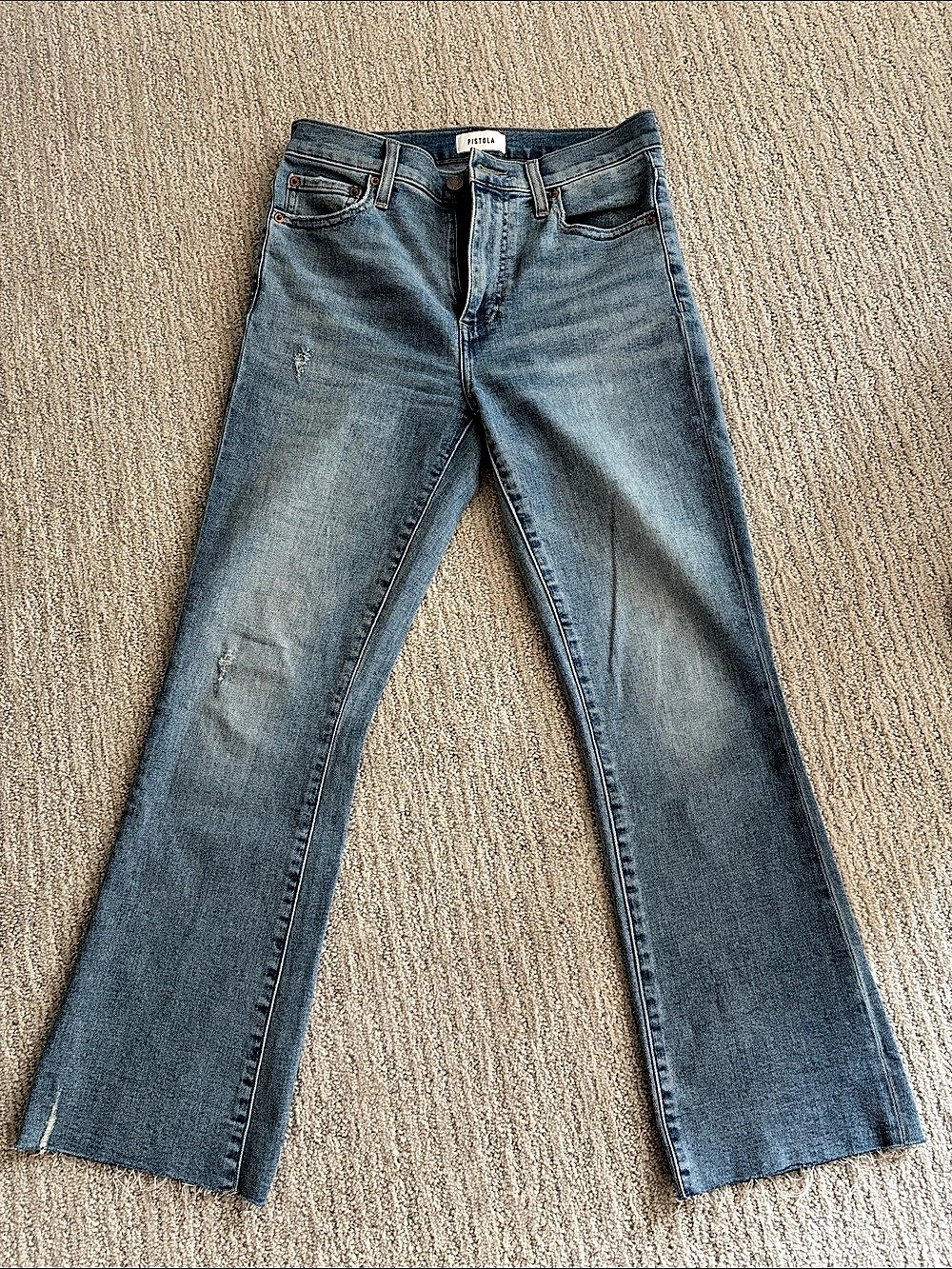Pistola Lennon High Rise Cropped Boot Jeans Blue Waist 26